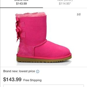 Girls size 1 hot pink uggs